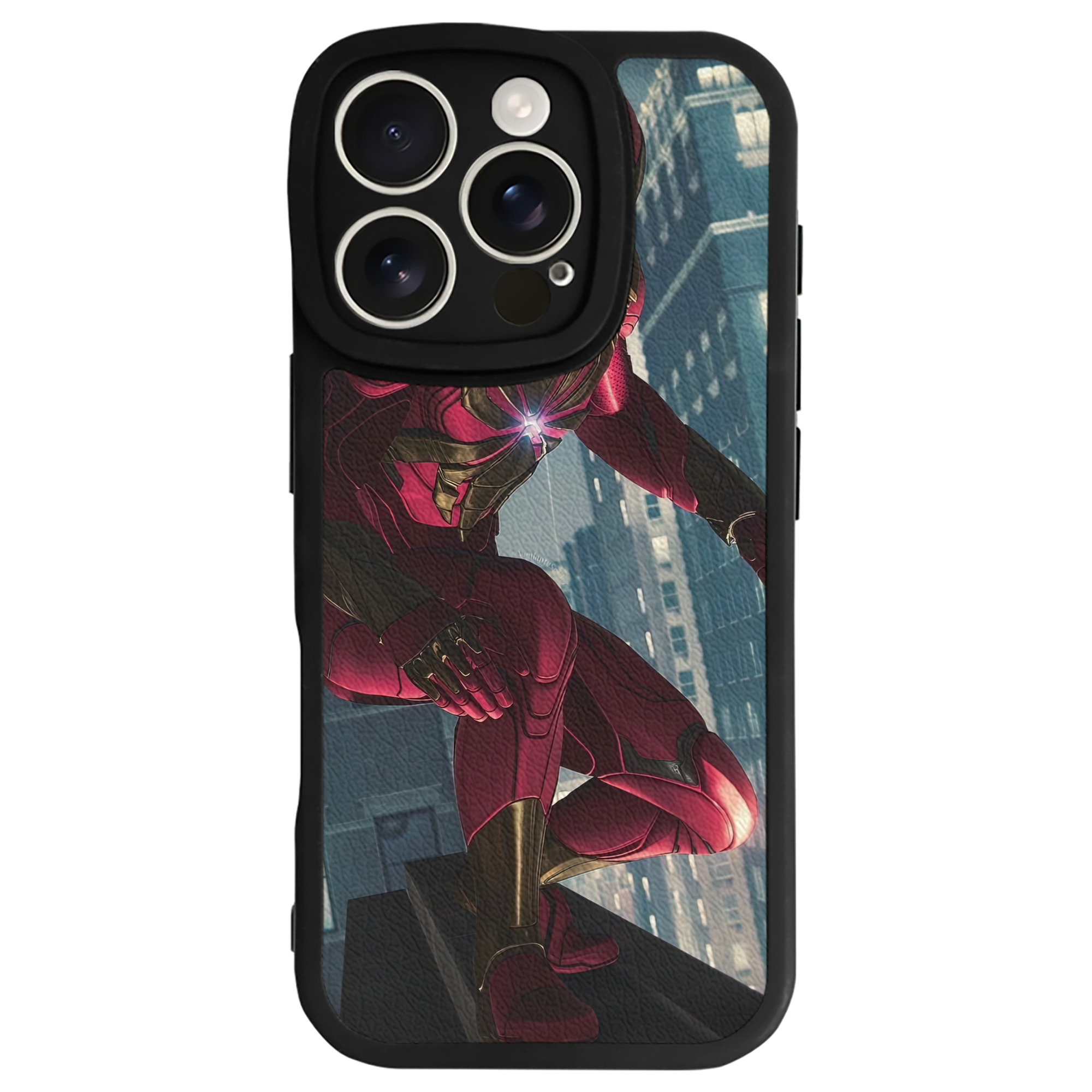 （画像用） Spider Man スパイダーマン 【iPhone 16シリーズ対応】シリコンスマホケース（レザー調） 材質：シリコン
